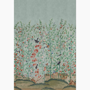 Bamboo Garden Blue Mural Wallpaper