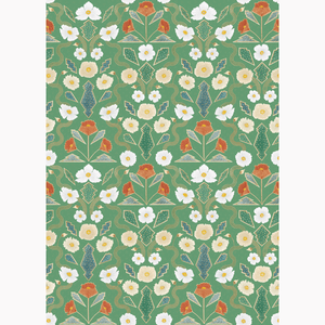 California Poppies Emerald Wallpaper