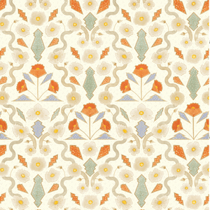 California Poppies Ivory Wallpaper