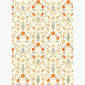 California Poppies Ivory Wallpaper