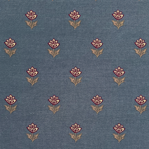 Indian Tulips Denim Fabric