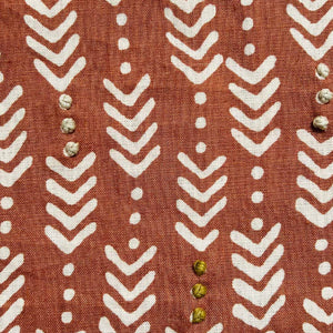 Jiva Rust Embroidered Fabric