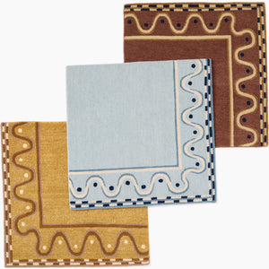 Squiggle Border Mulberry Rug