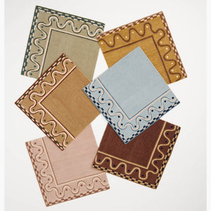 Squiggle Border Mulberry Rug