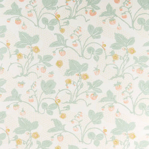 Strawberries Sage Fabric (Light Weight)