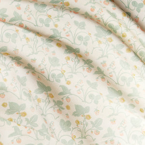 Strawberries Sage Fabric (Medium Weight)