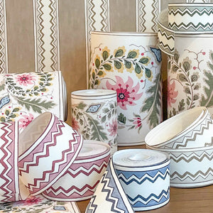 Zig Zag Stripe Raspberry Wallpaper Border