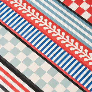 Audrey Blue/Red Wallpaper Border