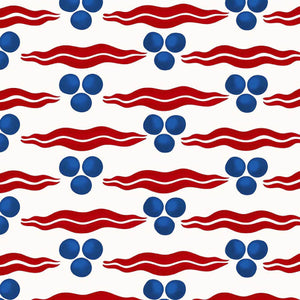 Chintamani White Red & Blue Wallpaper