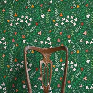 Fields of Joy Green Wallpaper
