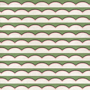Scallops Green & Pink Fabric