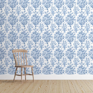 Winter Wheat Indigo Wallpaper