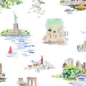 New York City White Wallpaper